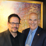 Gallery Director, Tim Geary, with Mayor of Santa Fe, Alan Webber, during E.A.T. 2019